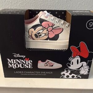 Disney Pink and White Minnie Mouse High-Top Sneakers